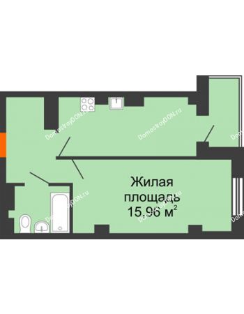 1 комнатная квартира 37,18 м² в ЖК Сокол Градъ, дом Литер 2