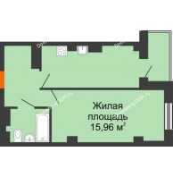 1 комнатная квартира 37,18 м² в ЖК Сокол Градъ, дом Литер 2 - планировка