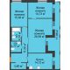 3 комнатная квартира 103,2 м² в ЖК Бунин, дом 1 этап, секции 11,12,13,14 - планировка