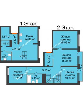 3 комнатная квартира 114,41 м² в Микрорайон Видный	, дом ГП-20