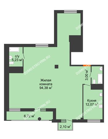 1 комнатная квартира 121,92 м² в ЖК Renaissance (Ренессанс), дом № 1