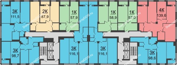 ЖК Бристоль - планировка 13 этажа