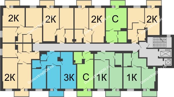 ЖК Каскад (2 этап) - планировка 11 этажа