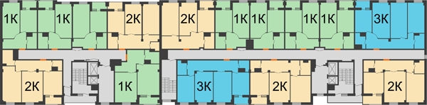 Планировка 10 этажа в доме № 3 в ЖК Квартет