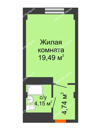 Студия 28,38 м² - Апарт-Отель Гордеевка