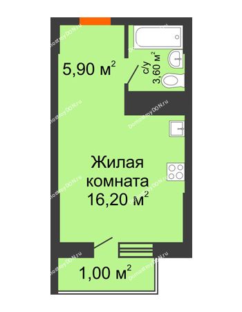 Студия 26,7 м² - ЖК Клубный дом на Мечникова