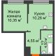 1 комнатная квартира 29,66 м² в ЖК Колумб, дом Сальвадор ГП-4 - планировка