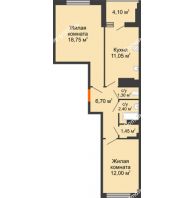 2 комнатная квартира 55,7 м² в ЖК Грин Парк, дом Литер 1 - планировка