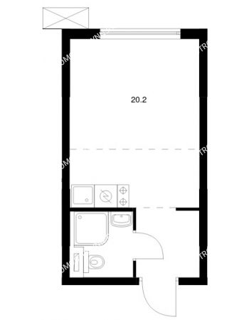 Студия 20,2 м² в ЖК Савин парк, дом корпус 8