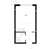 Студия 20,2 м² в ЖК Савин парк, дом корпус 8 - планировка