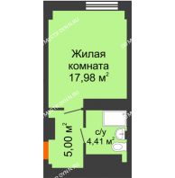 Апартаменты-студия 27,39 м², Апарт-Отель Гордеевка - планировка