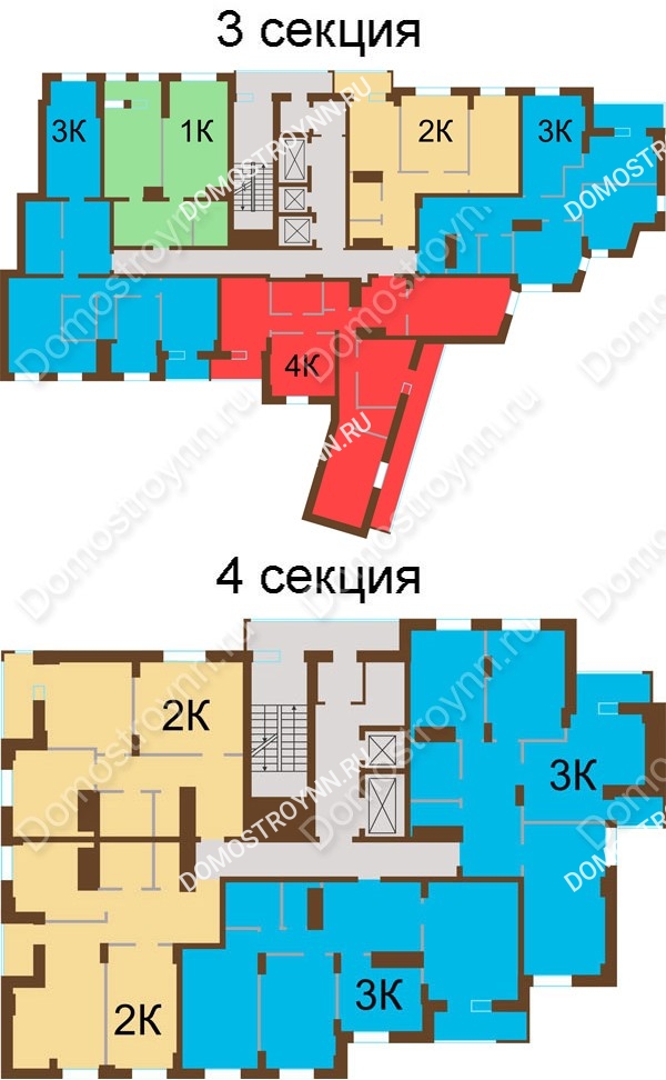 Планировка 13 этажа в доме № 7, корп. 6 в ЖК Подкова на Панина