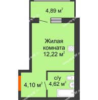 Студия 23,39 м², ЖК Солар - планировка