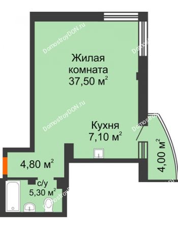 1 комнатная квартира 55,9 м² - ЖК Южная Башня