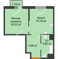 1 комнатная квартира 30,17 м² в ЖК Сердце Сибири, дом Квартал Геологов, ГП-2 - планировка