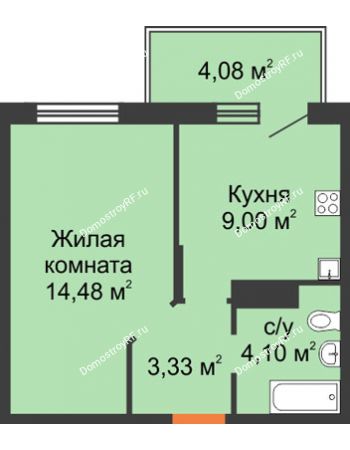 1 комнатная квартира 32,13 м² в ЖК Светлоград, дом Литер 22