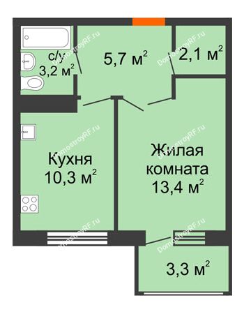 1 комнатная квартира 35,3 м² - ЖК Первая высота