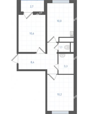 2 комнатная квартира 45 м² в ЖК Левенцовка парк, дом Корпус 8-12.2