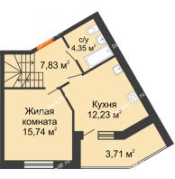 2 комнатная квартира 85,08 м² в ЖК Бунина парк, дом 3 этап, блок-секция 3 С - планировка