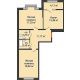 2 комнатная квартира 70,1 м² в ЖК Сердце, дом 1 - планировка