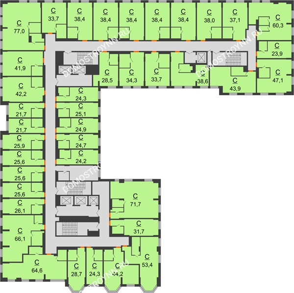 Комплекс апартаментов KM TOWER PLAZA (КМ ТАУЭР ПЛАЗА) - планировка 10 этажа