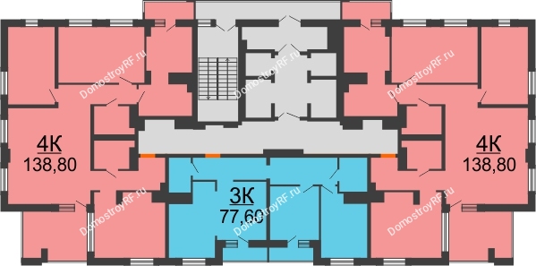 Планировка 24 этажа в доме 2 этап в ЖК На Высоте