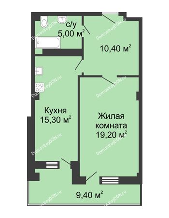 1 комнатная квартира 54,6 м² - ЖК Дом на Береговой