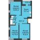 3 комнатная квартира 83,05 м² в ЖК Светлоград, дом Литер 15 - планировка
