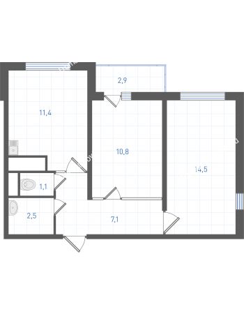2 комнатная квартира 48,9 м² в ЖК Левенцовка парк, дом Корпус 8-12.1
