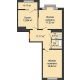 2 комнатная квартира 68,47 м² в ЖК Сердце, дом 1 - планировка