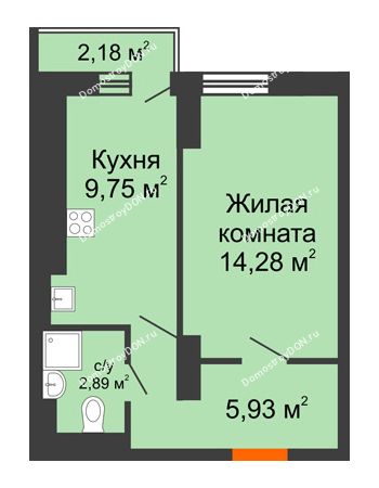1 комнатная квартира 32,85 м² в ЖК Мечников, дом ул. Таврическая, 4