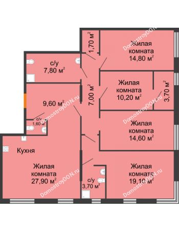 5 комнатная квартира 111,7 м² - ЖК Островский