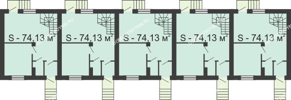 Планировка 1 этажа в доме Тип 1 (75 м2) в ЖК Гармония