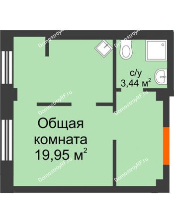1 комнатная квартира 27,7 м² в Микрорайон Новая жизнь, дом позиция 19