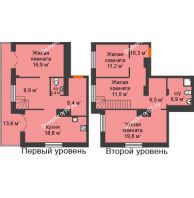 4 комнатная квартира 135,7 м² в ЖК Октябрьский, дом ГП-4 - планировка