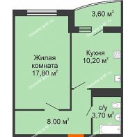 1 комнатная квартира 43,1 м² в ЖК Fresh (ЖК Фреш), дом Литер 2 - планировка