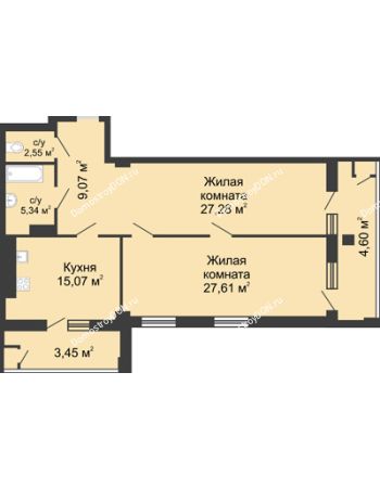 2 комнатная квартира 95,18 м² - ЖК Rems Residence (Ремс Резиденс)